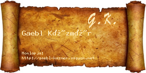 Gaebl Kázmér névjegykártya